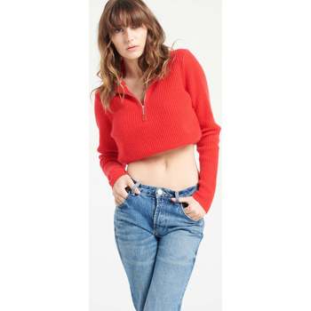 Vêtements Femme Pulls Studio Cashmere8 MIA 4 Pull col falbala zippé - 100% cachemire rouge