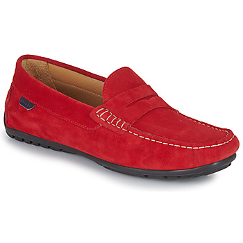 Chaussures Homme Mocassins Pellet CADOR Velours rouge