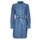 Vêtements Femme Robes courtes Pieces PCOSALINA LS MIDI DNM MB DRESS Bleu