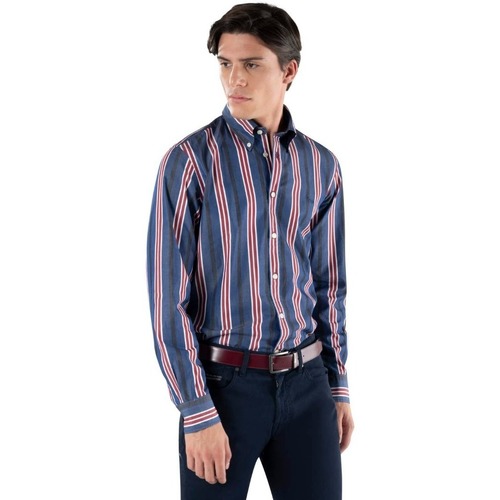 Vêtements Homme Chemises manches longues Walk In The City CRI011012048B Bleu