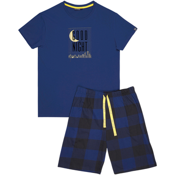 Arthur Pyjama Court coton vichy Bleu