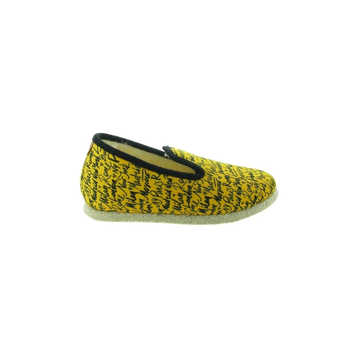 Chaussures Femme Chaussons Chausse Mouton MESSAGE CITY Jaune
