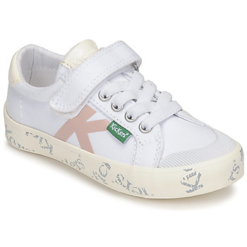 Chaussures Fille Baskets basses Kickers GODY Blanc / Rose