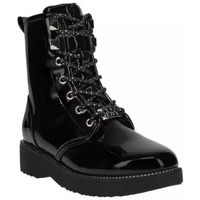 Chaussures Fille Boots MICHAEL Michael Kors HASKELL BLACK PATENT Noir