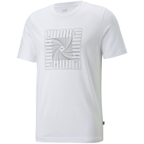 Vêtements Homme T-shirts & Polos Tee Puma TEE SHIRT  BLANC -  WHITE - M Multicolore