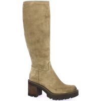 Chaussures Femme Bottes Spaziozero Bottes cuir velours Taupe