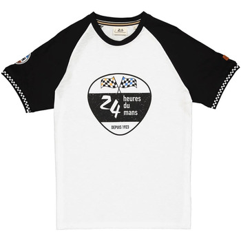 Vêtements Homme Débardeurs / T-shirts sans manche 24H Le Mans TEE SHIRT TSM11-055 ECRU/NOIR Blanc