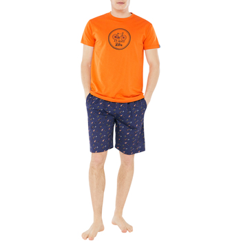 Vêtements Homme Pyjamas / Chemises de nuit Arthur Pyjama court coton regular fit Orange