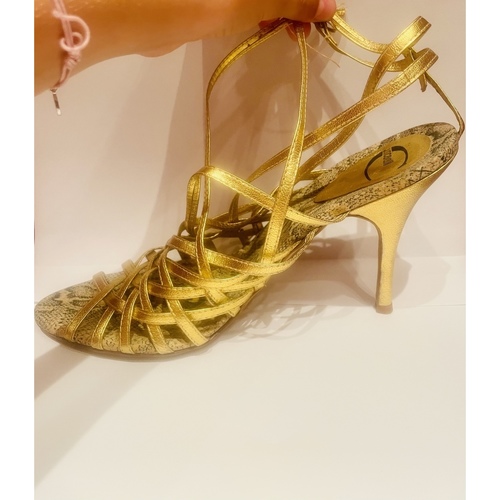 Chaussures Femme Sacs à dos Roberto Cavalli Sandales dorées Doré