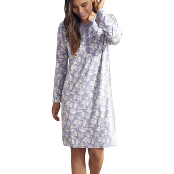 Vêtements Femme Pyjamas / Chemises de nuit Selmark Chemise de nuit manches longues Branches Bleu