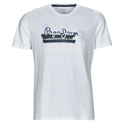 Vêtements Homme T-shirts manches courtes Pepe Natural JEANS RAFA Blanc