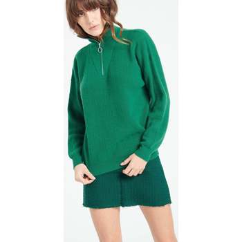 Vêtements Femme Pulls Studio Cashmere8 LILLY 28 Pull à col cheminé zippé - 100% cachemire vert emeraude