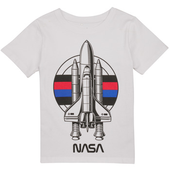 Vêtements Garçon T-shirts manches courtes Name it NKMNOBERT NASA SS TOP Blanc