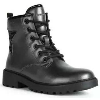 Chaussures Fille Boots Geox BOTTINES  CASEY Gris