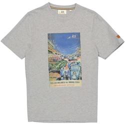 Cotton T-shirt with placed print with birds of paradise
