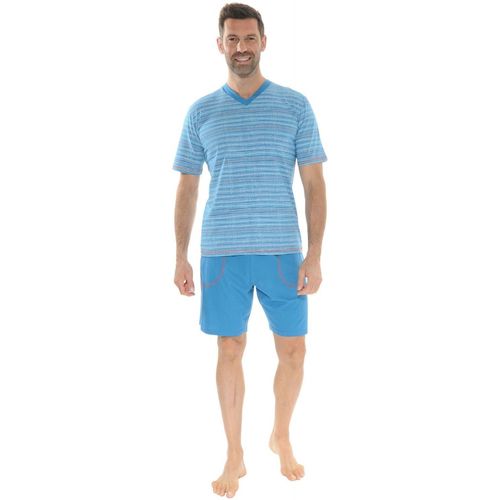 Vêtements Homme Pyjamas / Chemises de nuit Christian Cane PYJAMA COURT BLEU NATAN Bleu