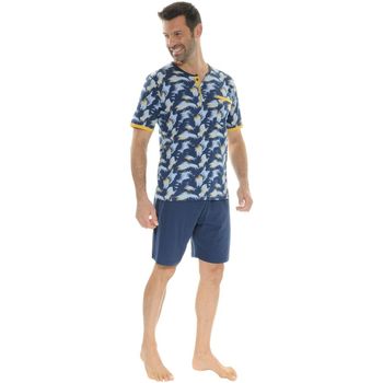Vêtements Homme Pyjamas / Chemises de nuit Christian Cane PYJAMA COURT BLEU NIL Bleu