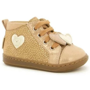 Chaussures Fille Boots Shoo Pom BOUBA HEART CANDY NUTS PLATINE Beige