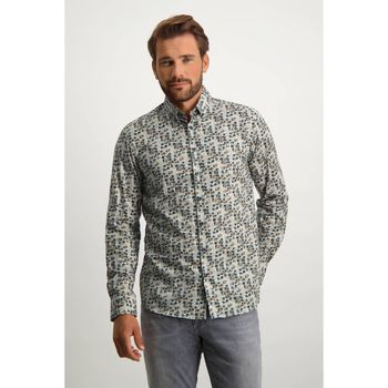State Of Art Chemise Feuilles Gris Gris