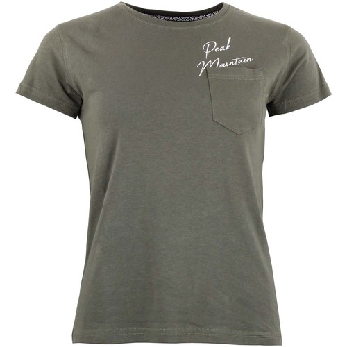 Vêtements Femme Blouson Softshell Femme Peak Mountain T-shirt manches courtes femme AJOJO Vert