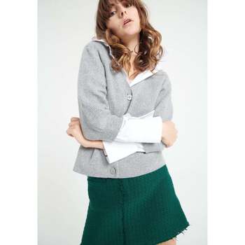 Vêtements Femme Brett & Sons Studio Cashmere8 MIA 13 Cardigan col V manches courtes - 100% cachemire gris clair