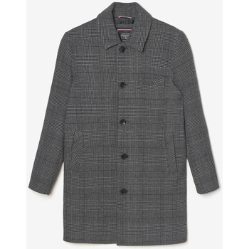 Vêtements Homme Manteaux Plat : 0 cmises Manteau medil à carreaux gris et noir Noir