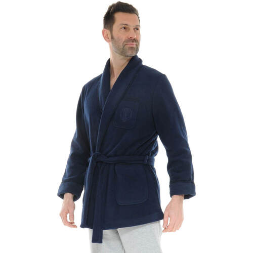 Christian Cane VESTE D'INTERIEUR BAIKAL Bleu - Vêtements Pyjamas / Chemises  de nuit Homme 129,00 €