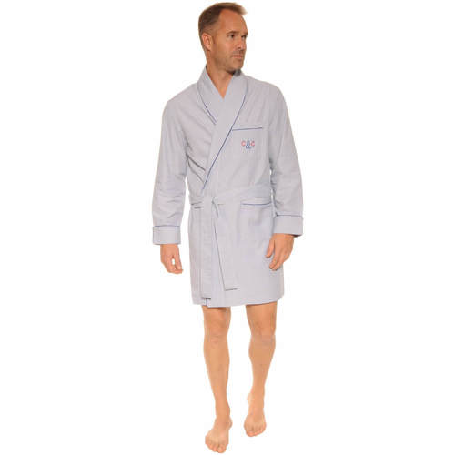 Christian Cane VESTE D'INTERIEUR EVAN BLEU - Vêtements Pyjamas / Chemises  de nuit Homme 97,00 €