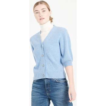 Vêtements Femme Gilets / Cardigans Studio Cashmere8 MIA 13 Cardigan col V manches courtes - 100% cachemire Bleu