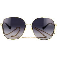 Gucci Eyewear aviator-frame tinted sunglasses Femme Lunettes de soleil Gucci Occhiali da Sole  GG1089SA 001 con Catena Doré