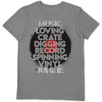 Vêtements T-shirts manches longues Pyramid International Music Loving Crate Digging Gris