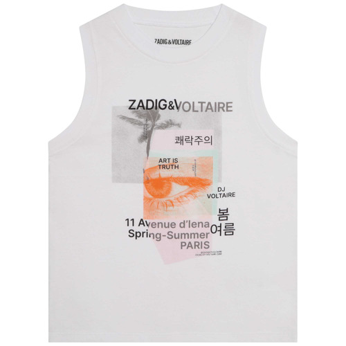 Zadig & Voltaire X15378-10P-J Blanc - Livraison Gratuite | Spartoo ! -  Vêtements Débardeurs / T-shirts sans manche Enfant 27,30 €