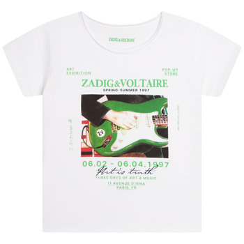 Vêtements Fille T-shirts manches courtes Zadig & Voltaire X15381-10P-C Blanc