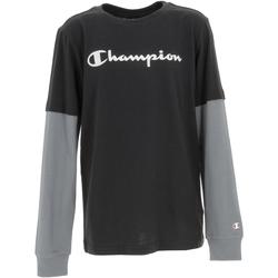 Vêtements Garçon T-shirts manches longues Champion Long sleeve t-shirt Noir
