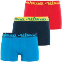 Sous-vêtements Garçon Boxers Athena Lot de 3 boxers garçon Coton Bio turquoisemarinerouge