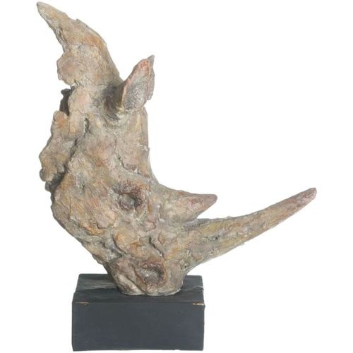 Boîte à Clefs Vitrée Motif Statuettes et figurines Ixia Statuette Rhinocéros en résine naturelle Beige