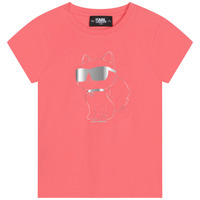 Vêtements Fille T-shirts manches courtes Karl Lagerfeld  Corail