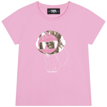 Vêtements Fille T-shirts manches courtes Karl Lagerfeld Z15414-465-B Rose