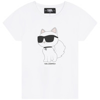 Vêtements Fille T-shirts manches courtes Karl Lagerfeld Z15416-10P-C Blanc