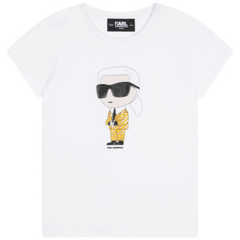 Vêtements Fille T-shirts manches courtes Karl Lagerfeld Z15417-N05-B Blanc