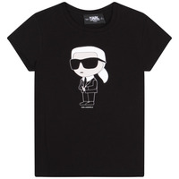 Vêtements Fille T-shirts manches courtes Karl Lagerfeld  Noir