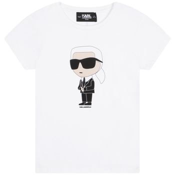 Vêtements Fille T-shirts manches courtes Karl Lagerfeld Z15418-10P-C Blanc