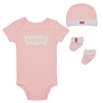 Vêtements Enfant Pyjamas / Chemises de nuit Levi's LHN BATWING ONESIE HAT BOOTIE Rose / Blanc
