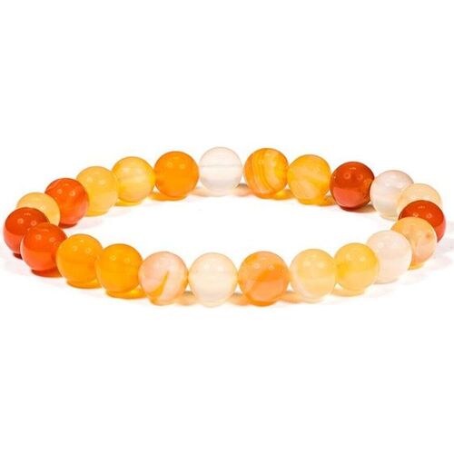 Maison & Déco Bracelets Phoenix Import Bracelet élastique pierres de Cornaline Orange