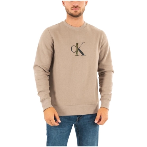 Vêtements Homme Sweats Calvin Klein Jeans track Pull en coton  Ref 57542 A03 Perfect Taupe Gris