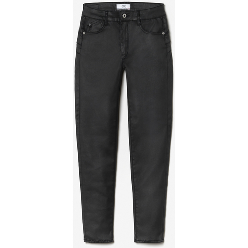Le Temps des Cerises Pulp slim taille haute 7/8ème jeans enduit noir n°0  Noir - Vêtements Jeans Femme 99,90 €