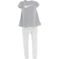 Vêtements Fille T-shirts manches courtes Nike Swoosh pop ss et legging set Gris clair