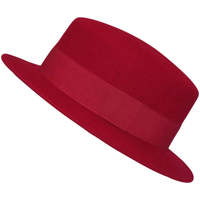 Accessoires textile Femme Chapeaux Chapeau-Tendance Canotier feutre de laine CLEMENTINE Rouge