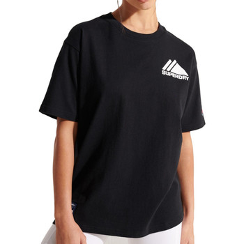 Vêtements Femme Cotton Knit Long Sleeve Crew Neck T-Shirt Superdry W1010608A Noir