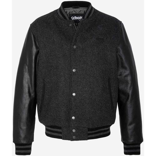 Vêtements Homme Vestes en cuir / synthétiques Schott LC8705 GREY/BLACK Noir